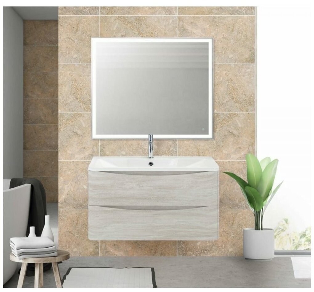 BelBagno ACQUA База под раковину подвесная с двумя выкатными ящиками, Rovere Vintage Bianco, 900x450x500, ACQUA-900-2C-SO-RVB