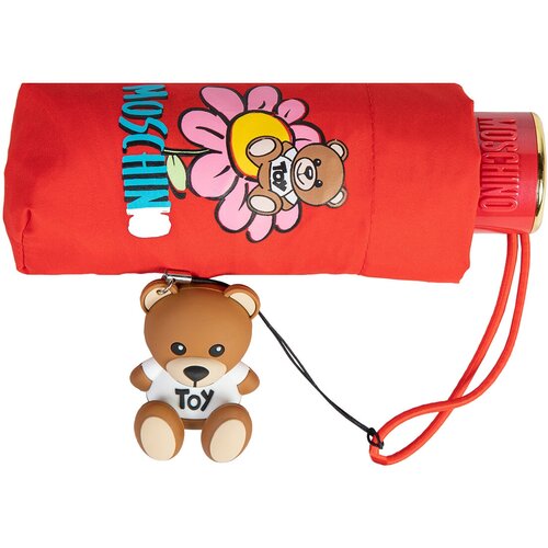 Зонт складной Moschino 8252-SuperminiC Flower bear Red