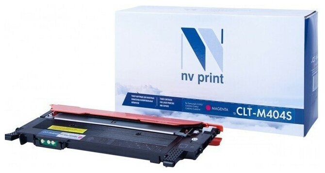 Картридж NV Print CLT-M404S Пурпурный для принтеров Samsung SL-C430/ C430W/ C480/ C480W/ C480FW, 1000 страниц