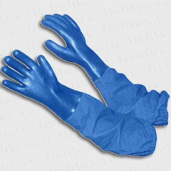 Перчатки FISHERMAN, sleeve, синие, длинный рукав 400 мм, р.L - фотография № 1
