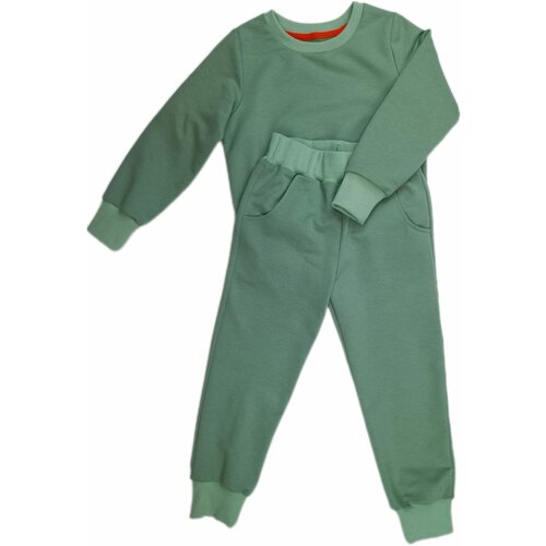 Комплект одежды ОСМИ, свитшот и брюки, размер 98, зеленый