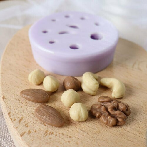 Орехи (10 штук), силиконовая форма для мыла урбеч биопродукты из орехов кешью 280 гр ст б