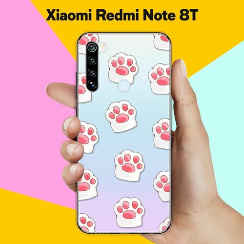 Силиконовый чехол Лапки на Xiaomi Redmi Note 8T силиконовый чехол оранжевые блоки на сером на xiaomi redmi note 8t сяоми редми ноут 8т с эффектом блика