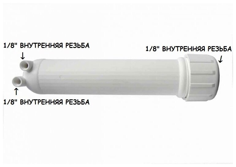 Универсальный корпус для обратноосмотической мембраны фильтра для воды UFAFILTER 1812 (Без фитингов)