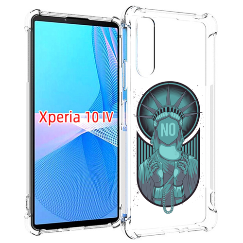 Чехол MyPads статуя свободы зеленый для Sony Xperia 10 IV (10-4) задняя-панель-накладка-бампер