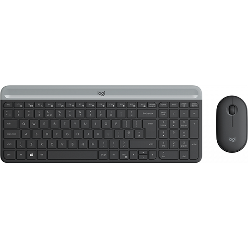 комплект мыши и клавиатуры rapoo 9700м серый 14521 Клавиатура и мышь Logitech MK470 Slim Wireless Desktop
