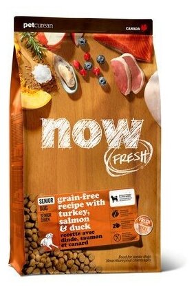 NOW Natural. Fresh Senior Recipe Grain Free Контроль веса - беззерновой корм для Собак с Индейкой, Уткой и овощами (5.44 кг)