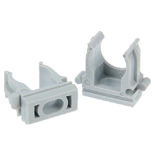 Крепеж-клипса для труб серая в п/э, диаметр d 16 mm (100 шт./уп.)