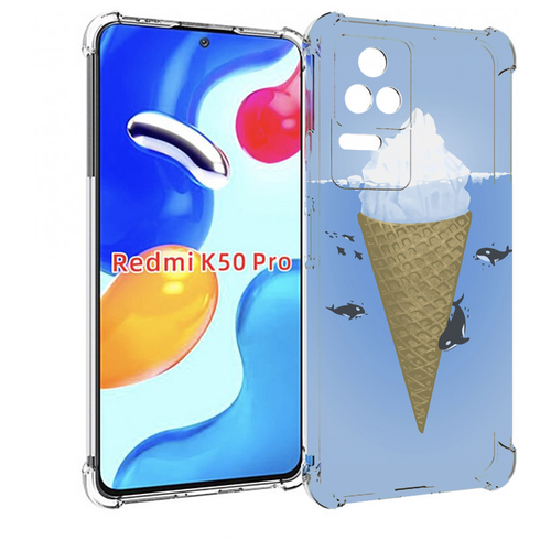 Чехол MyPads мороженное-у-косаток для Xiaomi Redmi K50 / K50 Pro задняя-панель-накладка-бампер