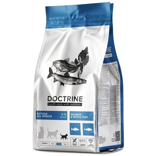 DOCTRINE KITTENS SALMON &WHITE FISH беззерновой для котят с лососем и белой рыбой (0,8 кг)