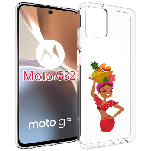Чехол MyPads девушка-мулатка для Motorola Moto G32 задняя-панель-накладка-бампер