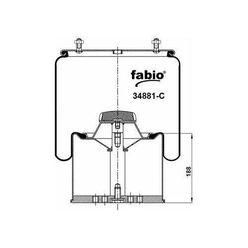 Пневмоподушка для прицепа BPW FABIO (881) со стаканом