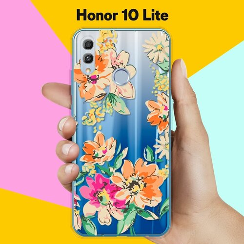 Силиконовый чехол Цветы оранжевые на Honor 10 Lite