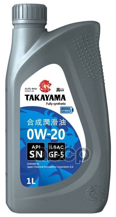 TAKAYAMA Масло Моторное Takayama Motor Oil 0w-20 1 Л 605553