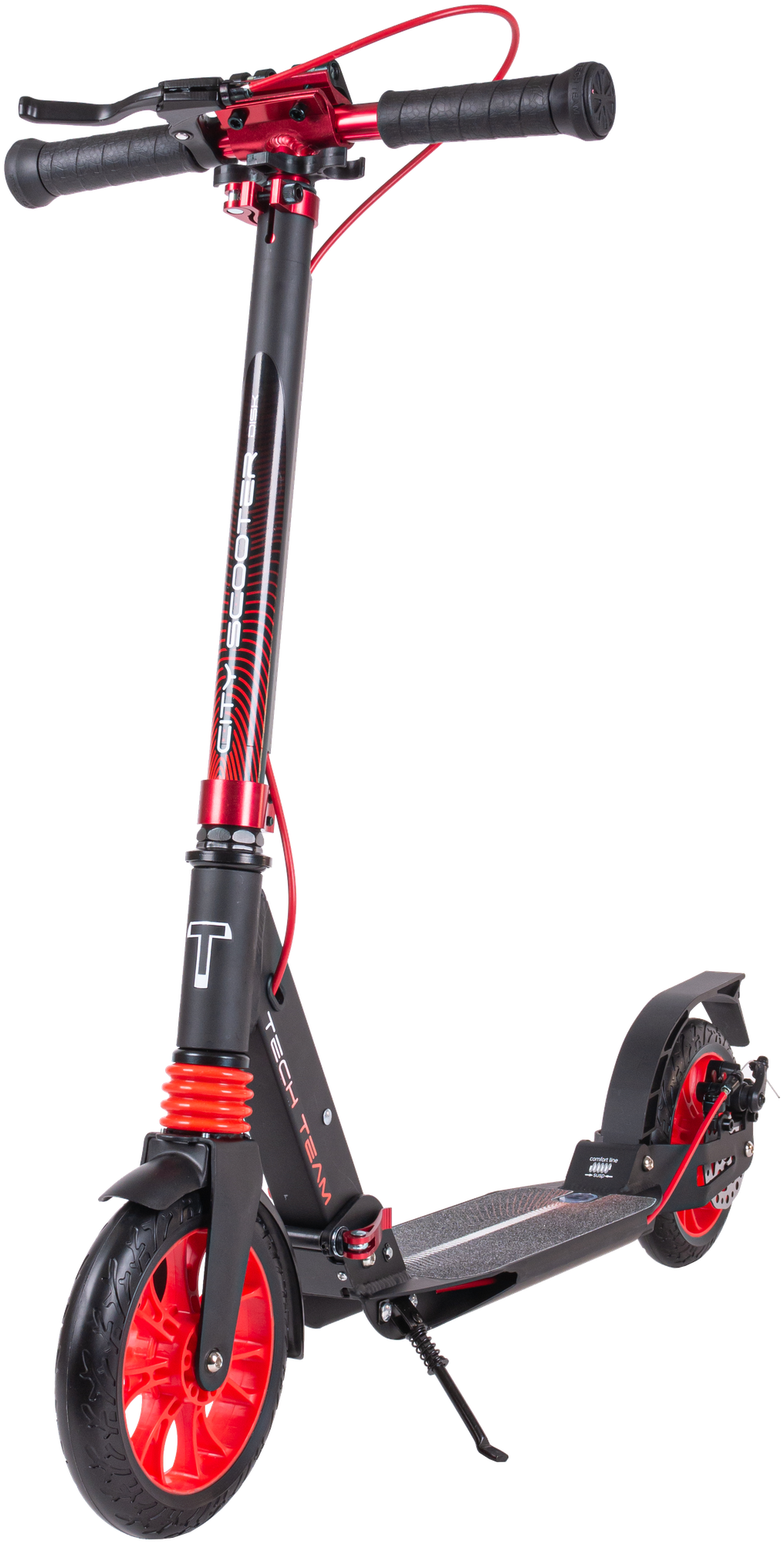 фото Самокат Tech Team City scooter Disk Brake, черно-красный 2023 new