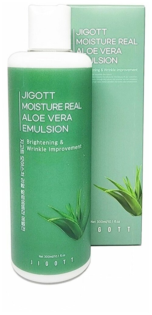 Эмульсия с экстрактом алоэ вера увлажняющая JIGOTT Moisture Real Aloe Vera Emulsion 300ml