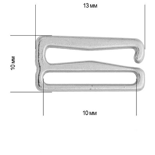 Крючок для бюстгальтера металл TBY-8261 d10мм, цв.04 никель, уп.100шт