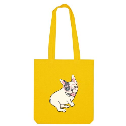 Сумка шоппер Us Basic, желтый сумка mr bulli французский бульдог в очках собака рисунок белый