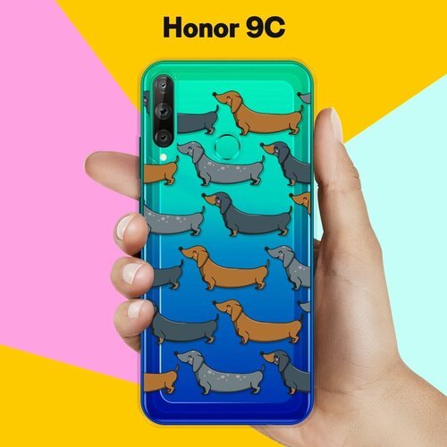 Силиконовый чехол Узор из Такс на Honor 9C силиконовый чехол узор из сердец на honor 9c