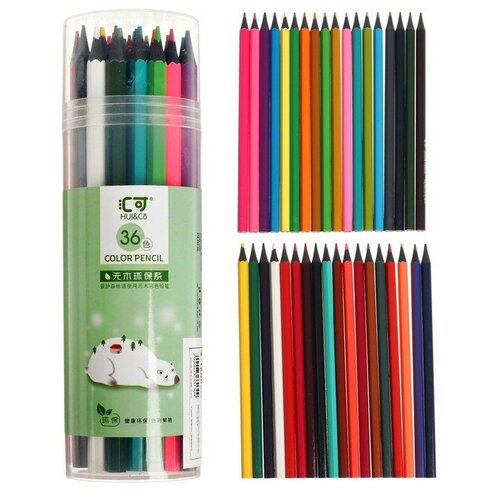 Карандаши 36 цветов в тубусе корпус шестигранный пластиковые черное основание 1033₽
