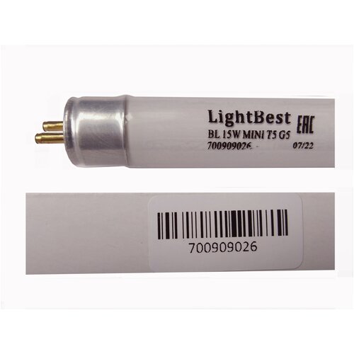 Лампа инсектицидная в пленке в ловушки для насекомых LightBest BL 15W MINI T5 G5 355-385nm, 700909026