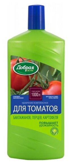 Удобрение Добрая Сила органо-минеральное для томатов, баклажанов, сладкого перца, 1 л