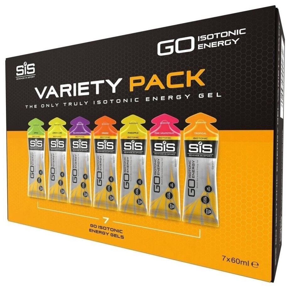 Набор гелей Variety Pack GO Isotonic Energy Gels, 7шт разных вкусов