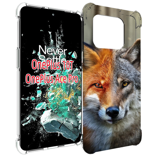 Чехол MyPads волк-лиса для OnePlus 10T задняя-панель-накладка-бампер