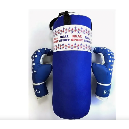 фото Набор боксёрский детский, набор для бокса мини, синий realsport