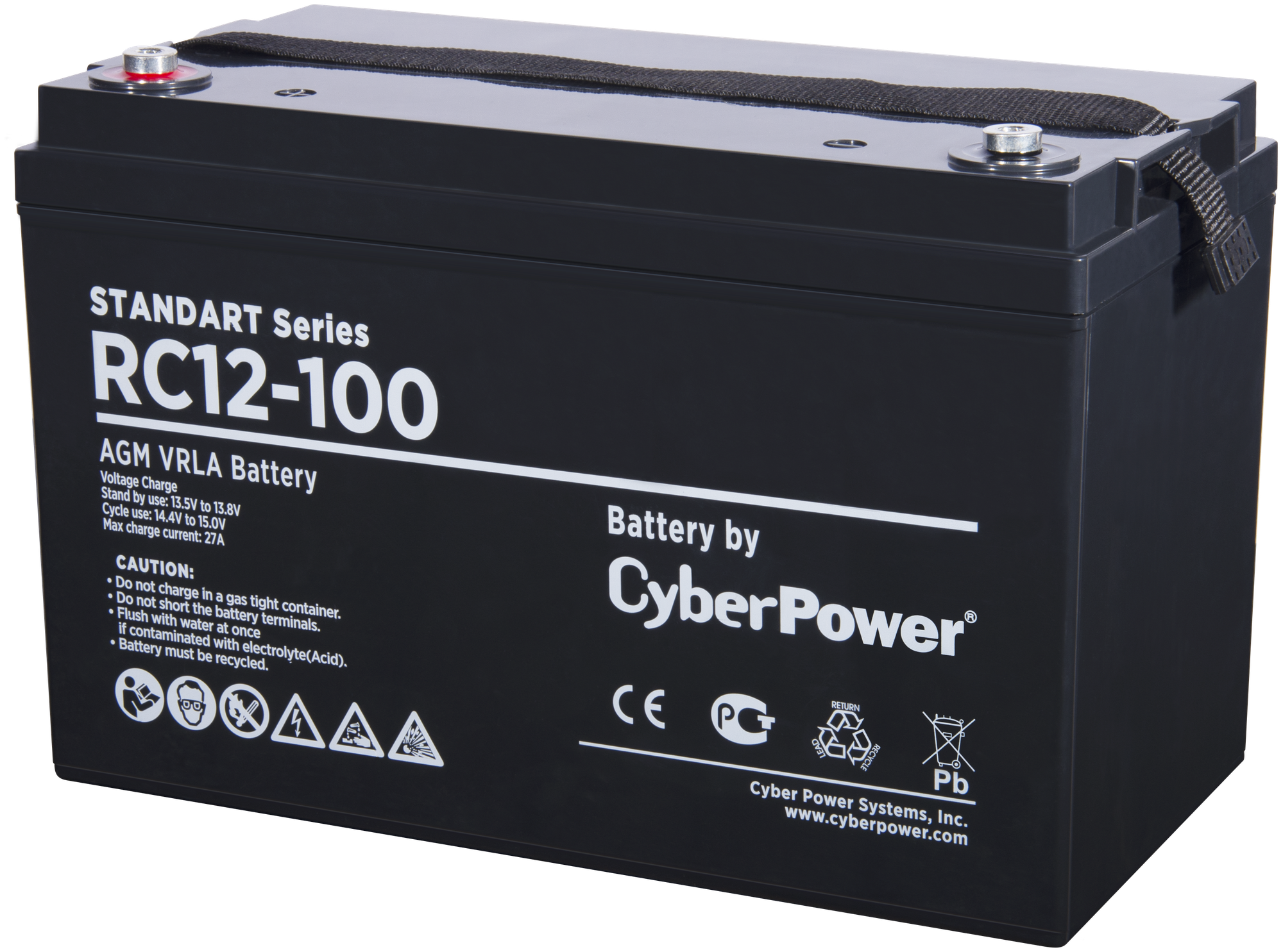 Battery CyberPower Standart series RС 12-100, voltage 12V, capacity (discharge 10 h) 95.3Ah, max. di