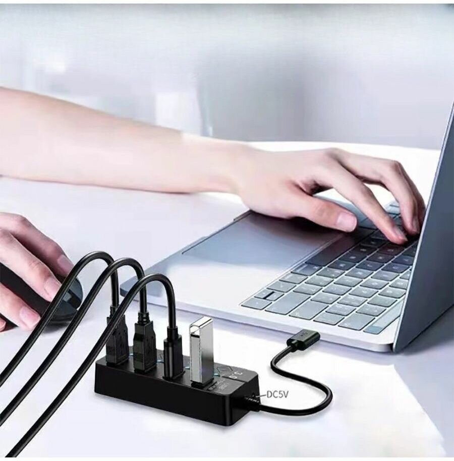 Разветвитель-хаб USB hub с USB 3.0, 4 порта