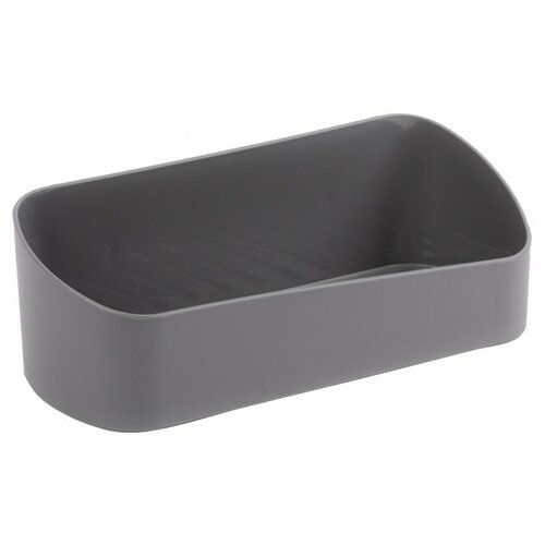 Полка прямая 26х12х9см клеевой крепеж пластик серая 880₽