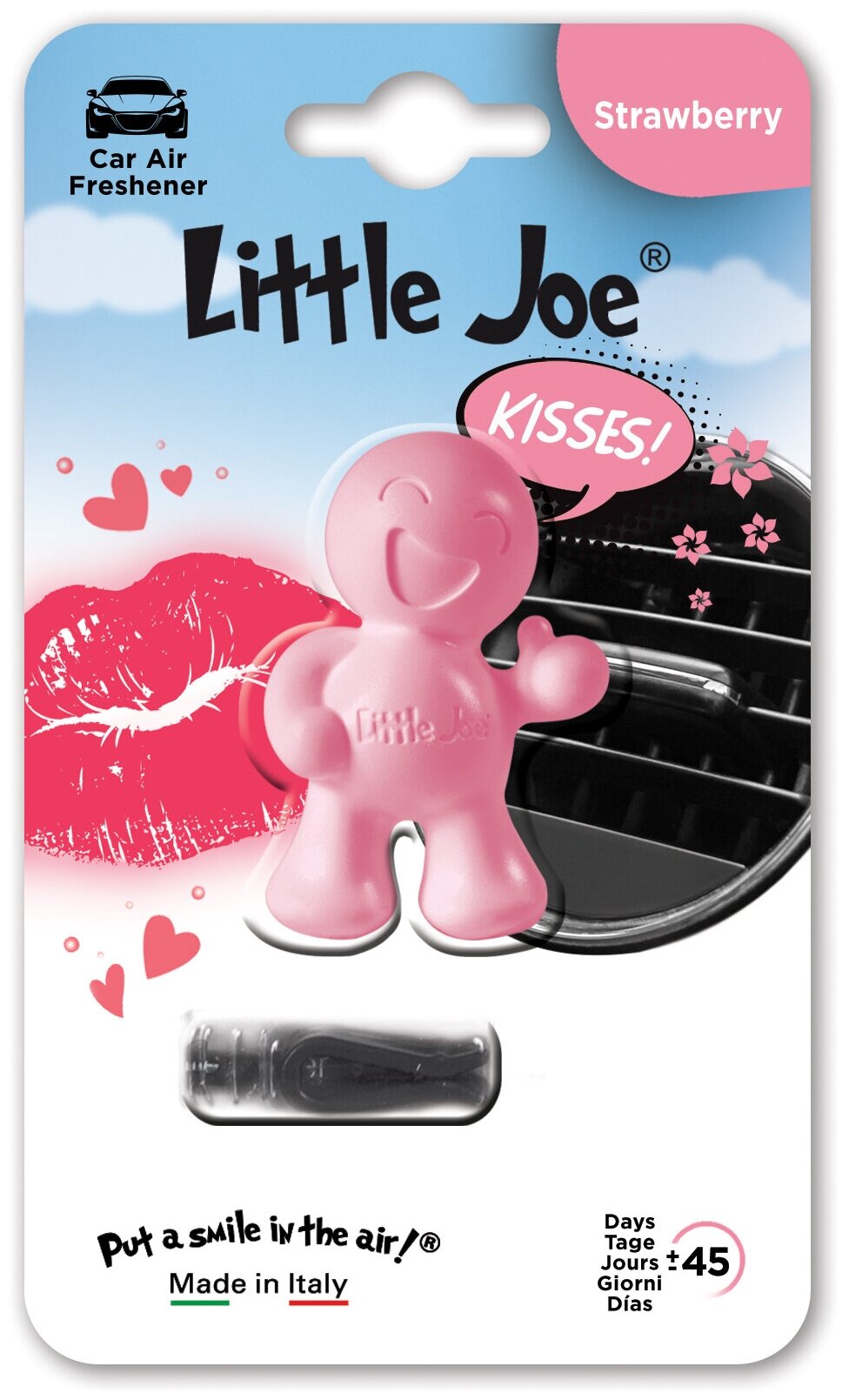 Ароматизатор в дефлектор улыбающийся человечек Little Joe OK Strawberry, Клубника