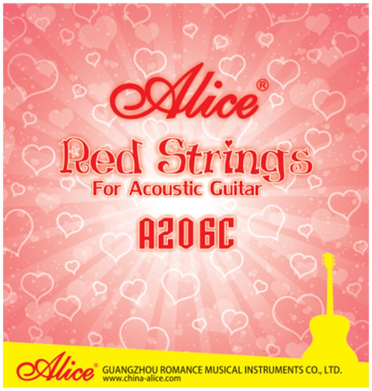 Комплект струн для акустической гитары Alice Red Strings A206(11-52), красная медь