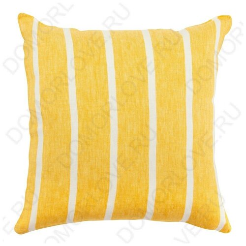 Чехол на подушку декоративный в полоску горчичного цвета из коллекции Essential, 45х45 см, Tkano, TK21-CC0003