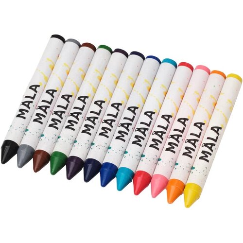 Икеа мола, восковые карандаши 12 шт. разноцветный