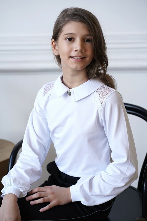Школьная блуза MattieL, размер 128, белый