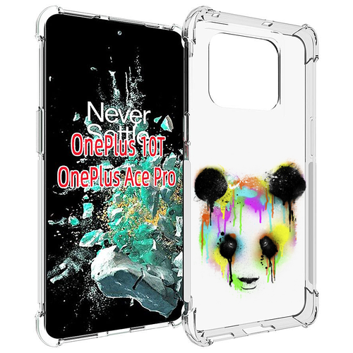 Чехол MyPads Радужная панда для OnePlus 10T задняя-панель-накладка-бампер