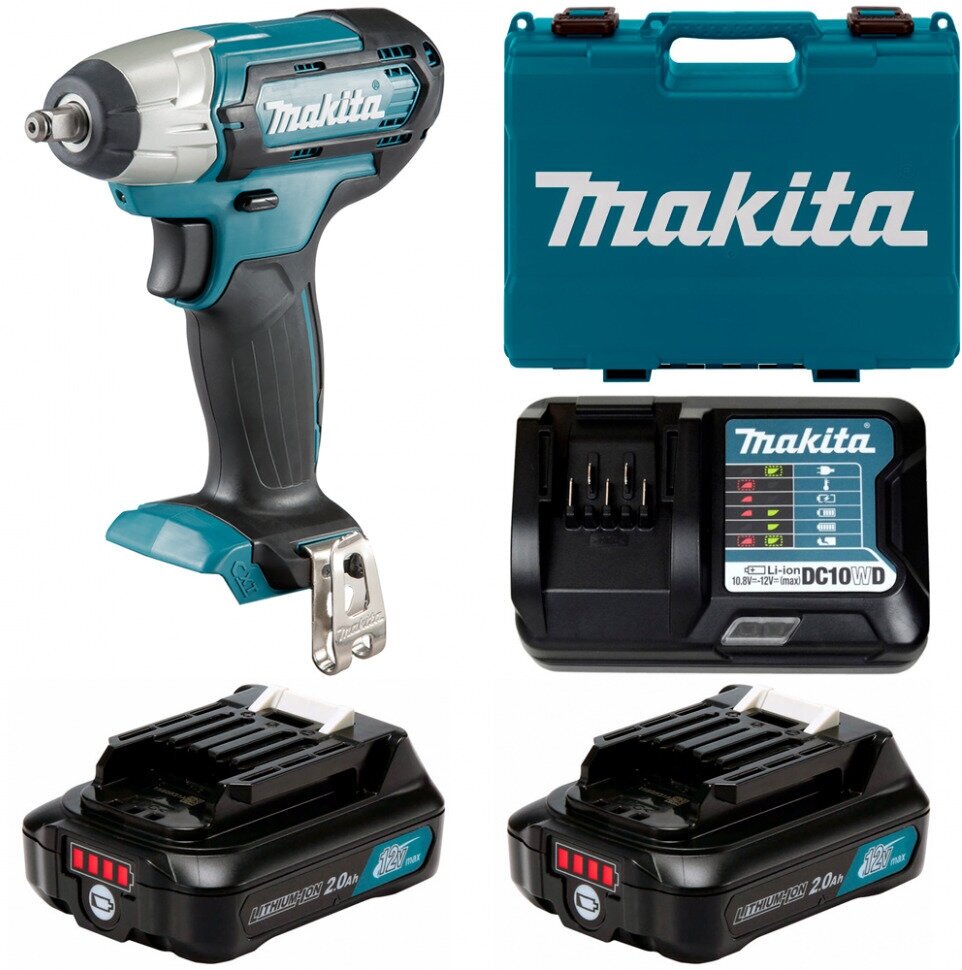 Гайковерт аккумуляторный 12В 135Нм - 3/8" Makita TW140DZ Li-Ion 2x2Ач, з/у TW140DWAE