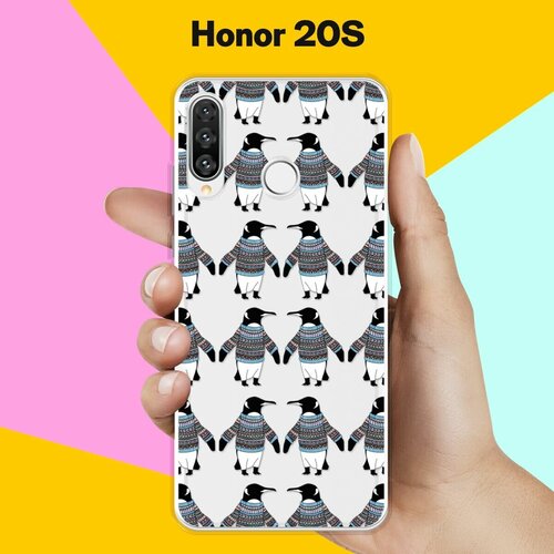 Силиконовый чехол на Honor 20S Узор из пингвинов / для Хонор 20С силиконовый чехол узор из пингвинов на honor 20s