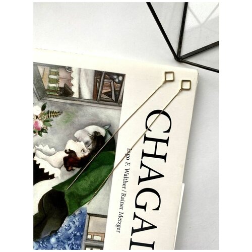 Серьги протяжки геометрические ромб