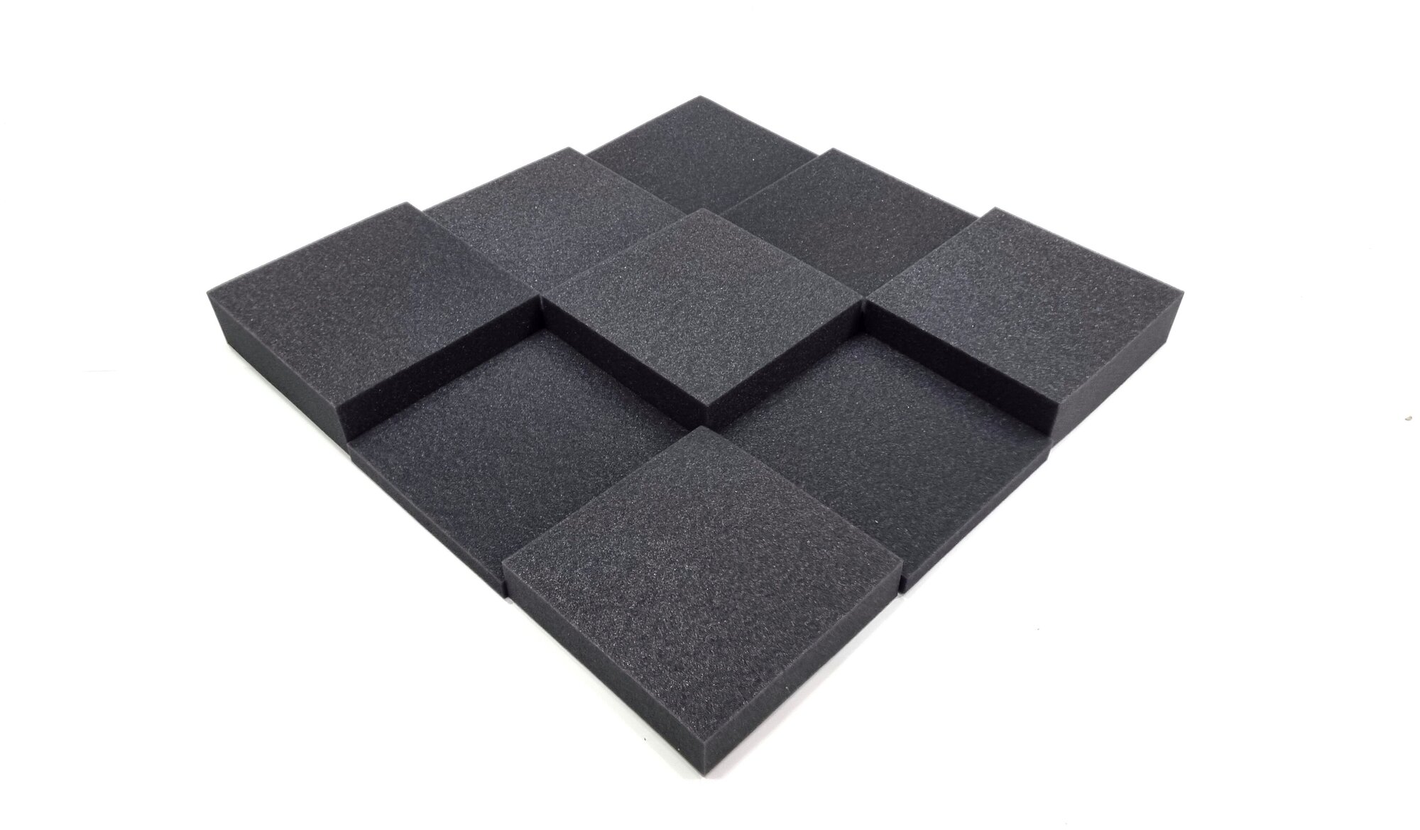 Акустический поролон Nine squares черный цвет/комплект из 9 штук - фотография № 1