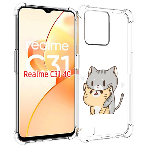 Чехол MyPads любящие-коты для OPPO Realme C31 задняя-панель-накладка-бампер чехол mypads любящие коты для oppo reno 5a задняя панель накладка бампер