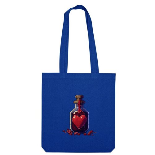 сумка зелье любви сердце валентинка голубой Сумка шоппер Us Basic, синий
