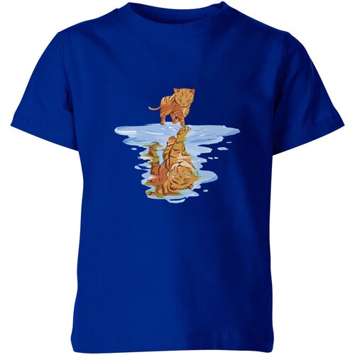Футболка Us Basic, размер 10, синий мужская футболка котенок в отражение тигр l серый меланж