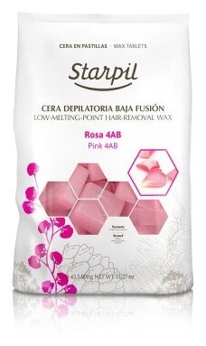 Воск в брикетах Розовый Starpil, 1000 гр