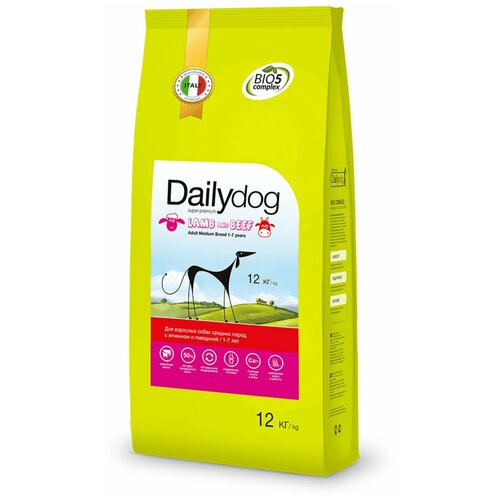 Dailydog Adult Medium Breed Lamb and Beef - Сухой корм для взрослых собак средних пород, с Ягненком и Говядиной (12 кг)