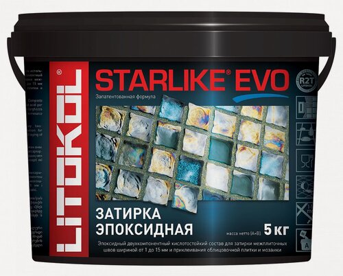 Изображение товара Затирка эпоксидная двухкомпонентная Litokol Starlike Evo S.410, Verde Smeraldo, 5 кг