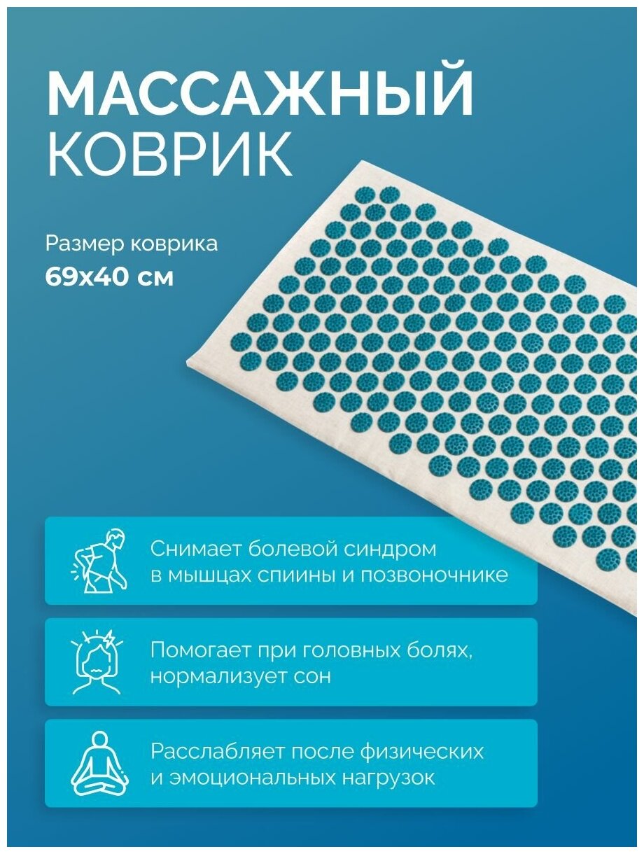 Аппликатор Кузнецова-игольчатый массажный коврик для спины и шеи