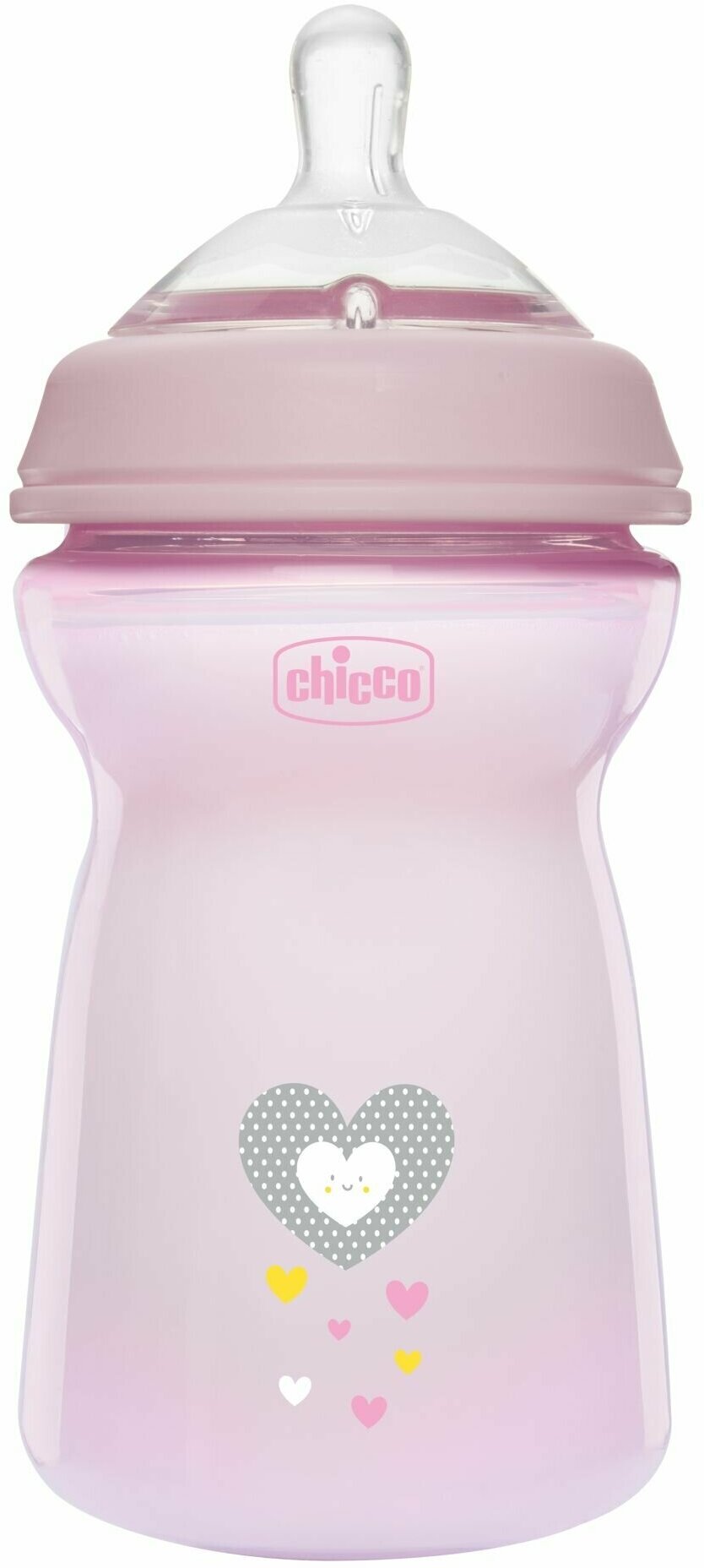 Бутылочка с силиконовой соской с флексорами розовая от 6 мес. Natural Feeling Chicco/Чикко 330мл Artsana S.p.A - фото №2